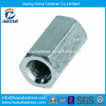 In Stock Chinese Supplier DIN6334 Stainless Steel Hexagon coupling nuts With HDG/Zinc Plated.